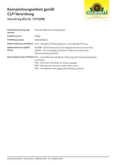 Spruzit NEEM GemüseSchädlingsfrei