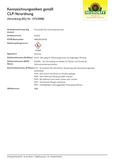 Promanal Neu Austriebsspritzmittel